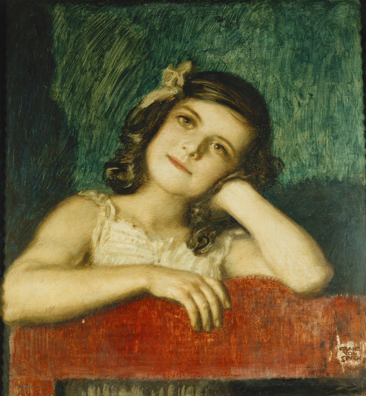 Porträtt av Maria, konstnärens dotter, av Franz von Stuck