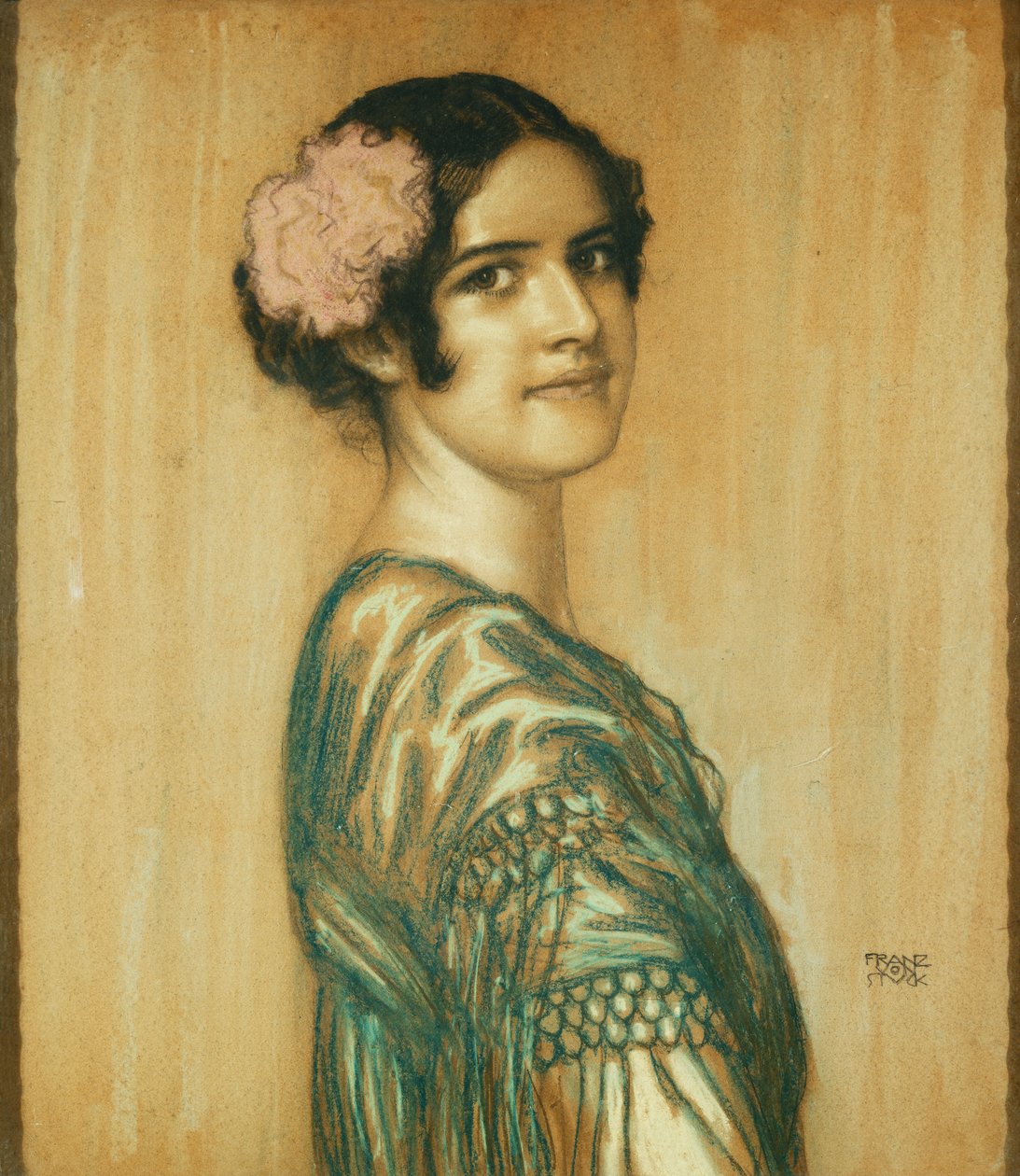Porträtt av Maria, konstnärens dotter, som en spansk dam, av Franz von Stuck