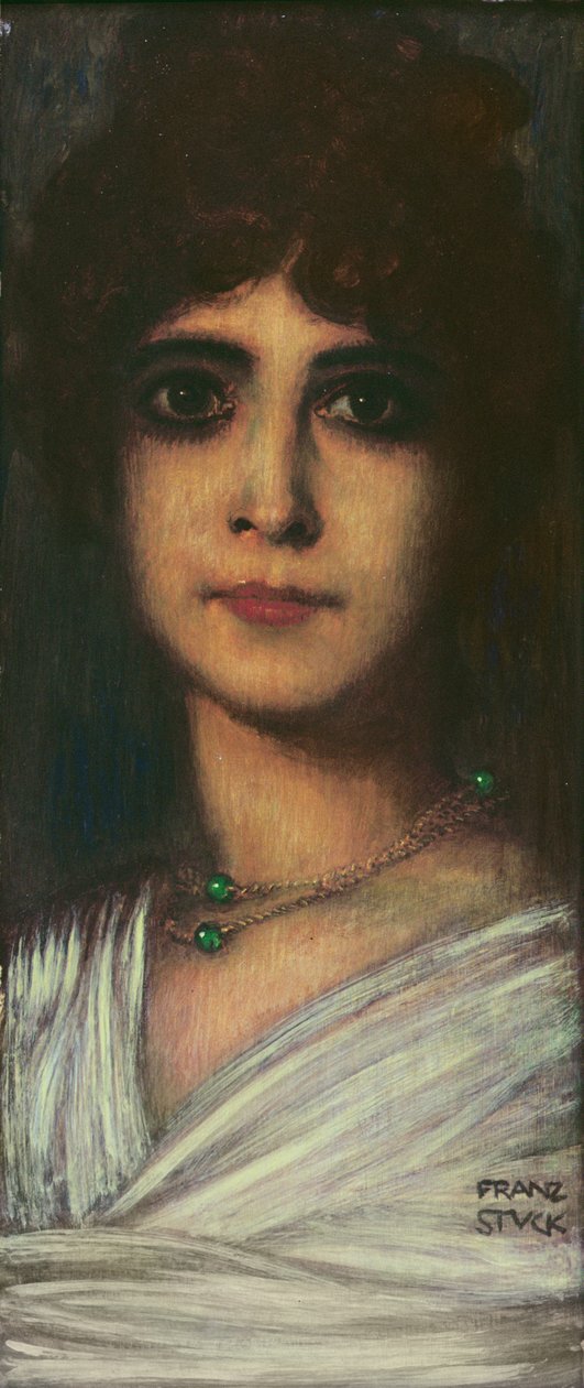 Porträtt av en kvinna (olja) av Franz von Stuck