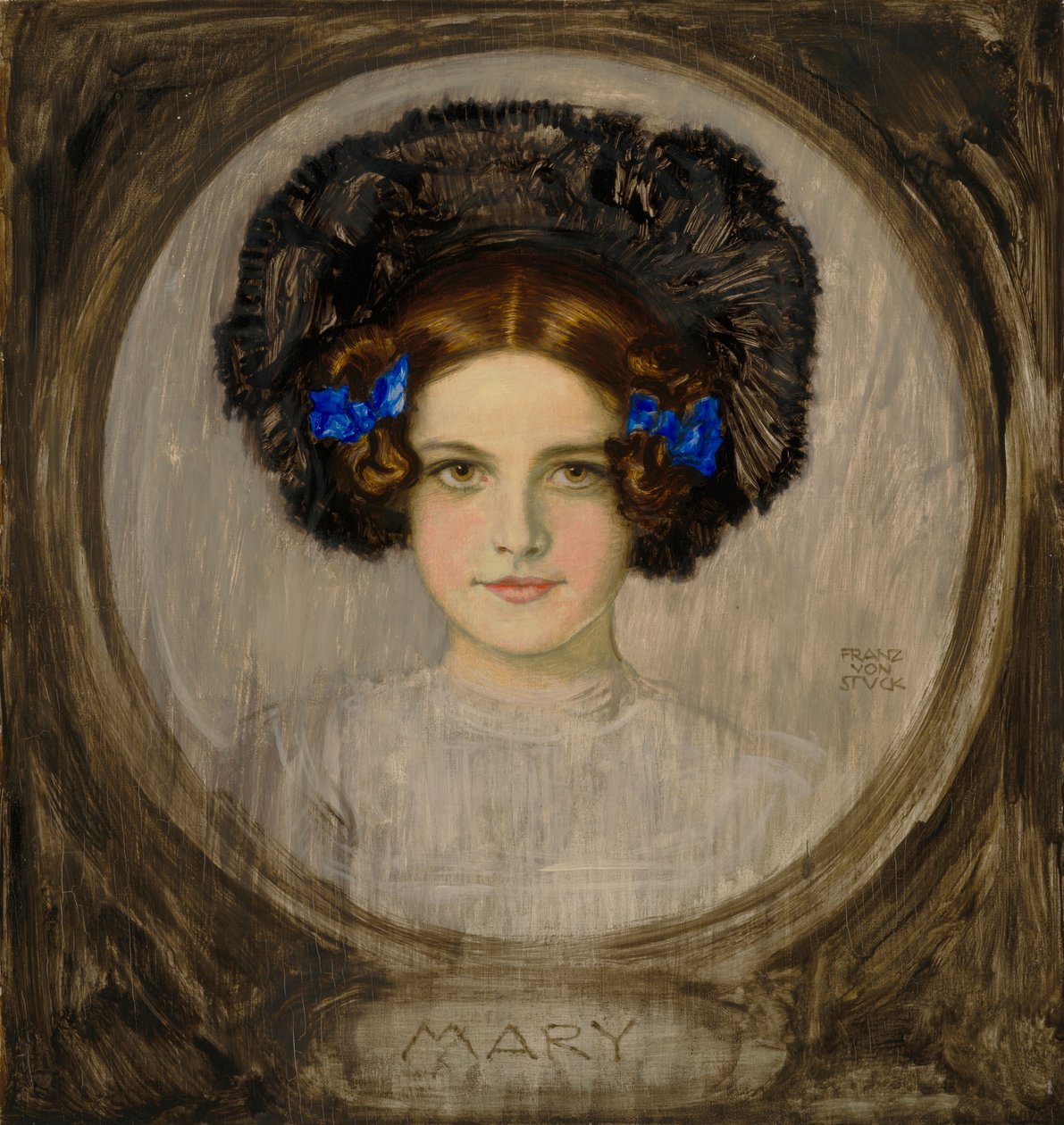 Porträtt av konstnärens dotter Mary av Franz von Stuck
