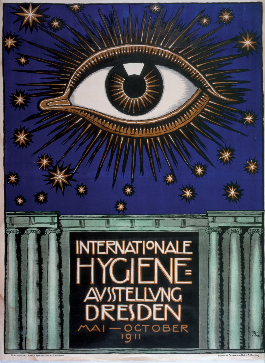 Affisch för 1911 års första internationella hygienutställning, 1911 av Franz von Stuck