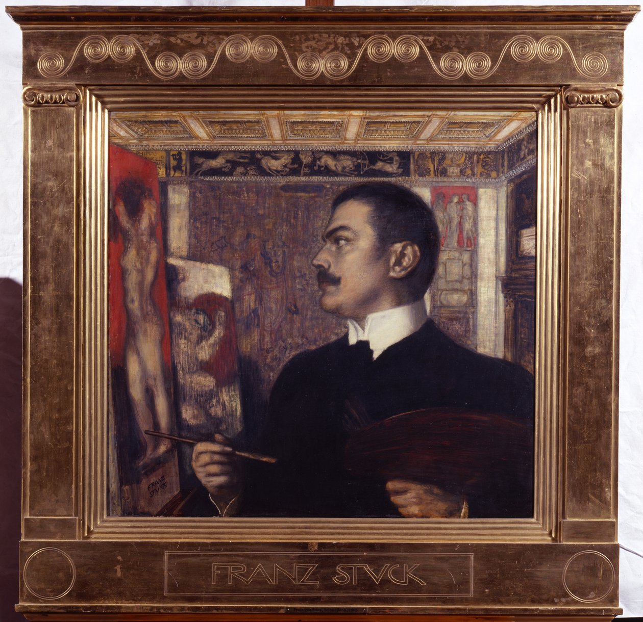 Självporträtt vid staffliet av Franz von Stuck