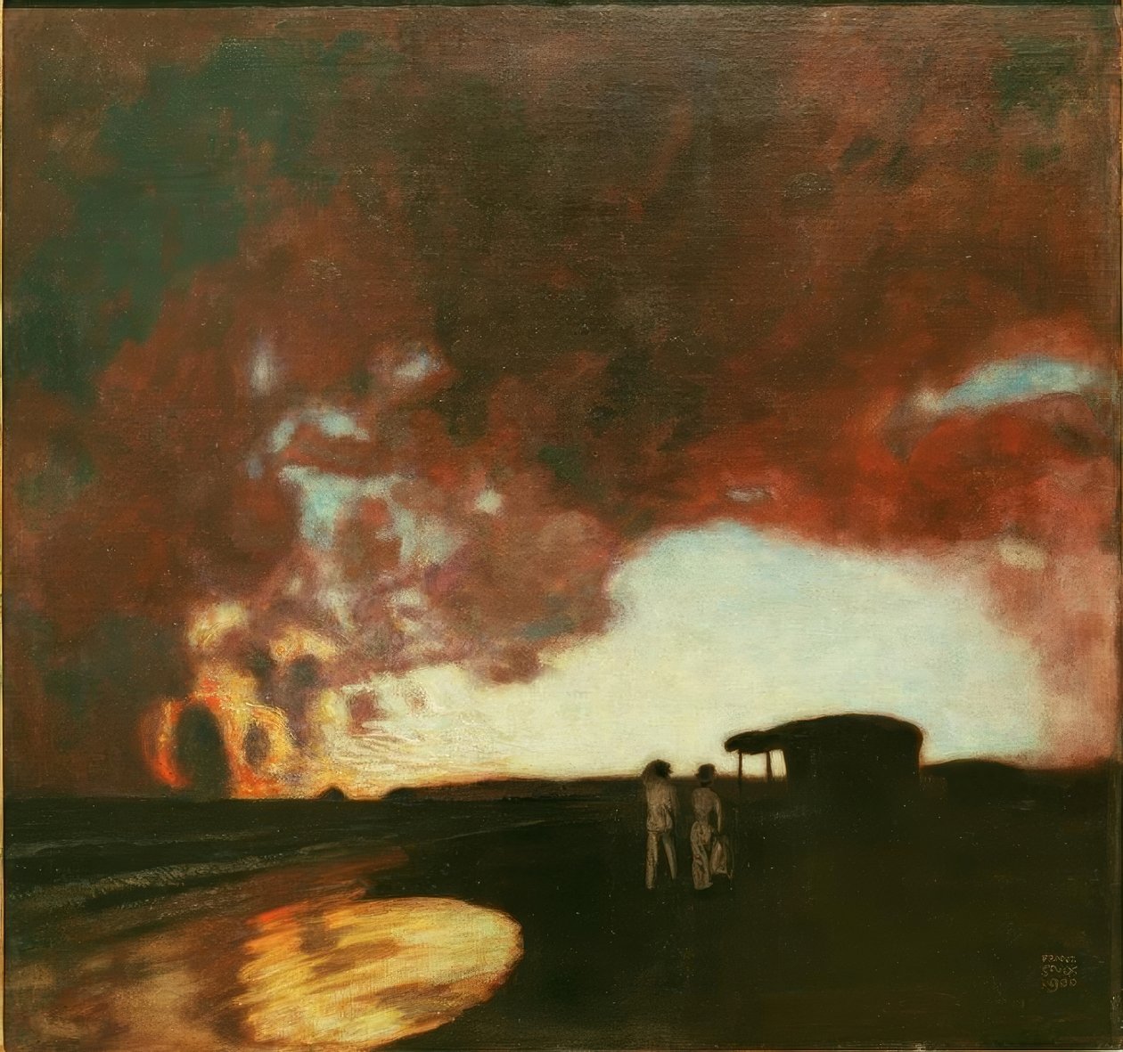 Solnedgång vid havet av Franz von Stuck