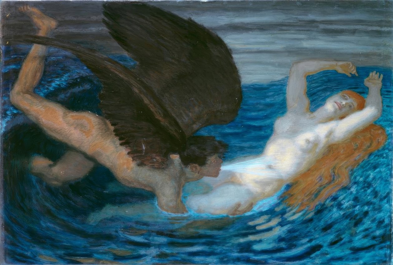 Vind och våg av Franz von Stuck