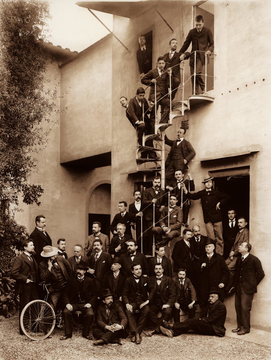Porträtt av anställda vid Alinari Brothers fotografiska anläggning, i Florens, 1899 (glasplatta) av Fratelli Alinari Fratelli Alinari