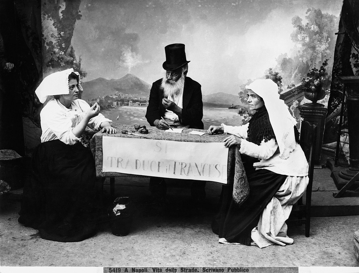 Offentlig skrivare i Neapel, ca 1890 (glasplatta) av Fratelli Alinari Fratelli Alinari