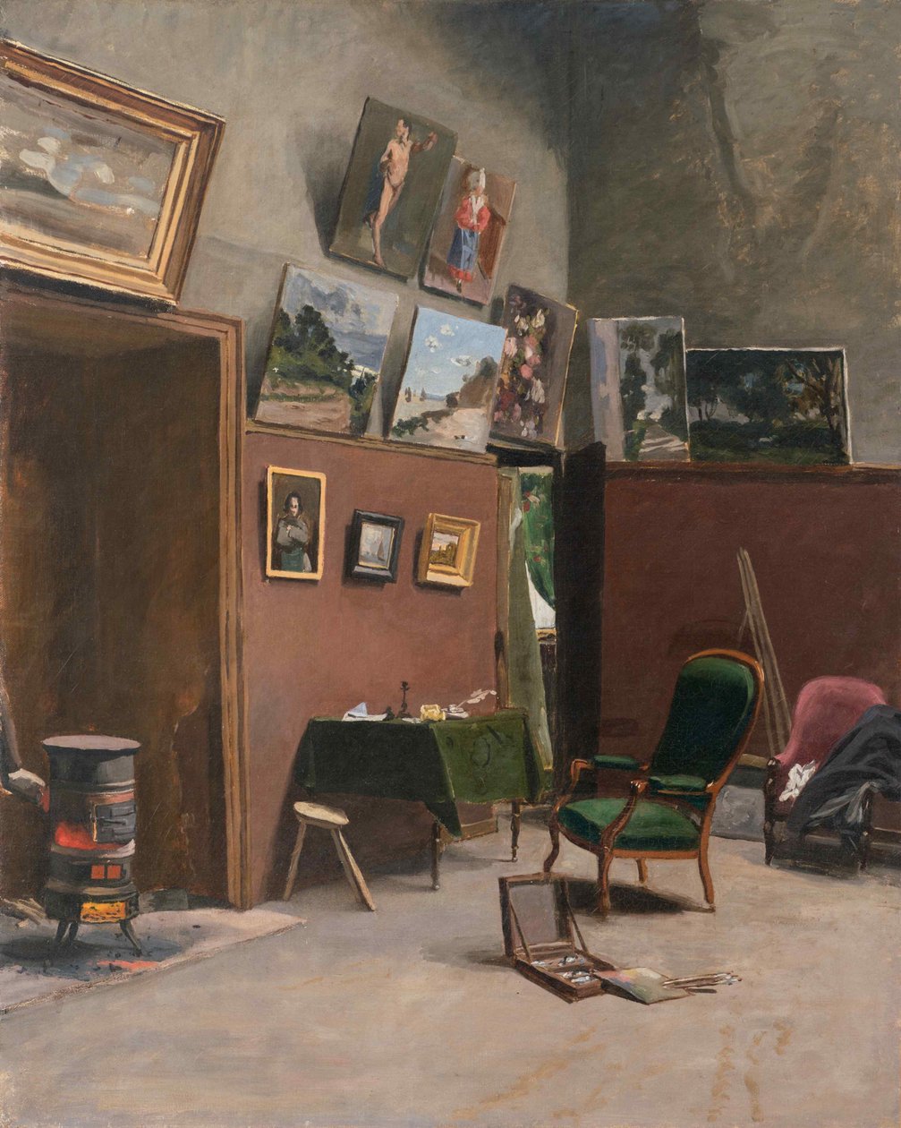 Konstnärens ateljé på Rue Furstenberg, 1865. av Frédéric Bazille