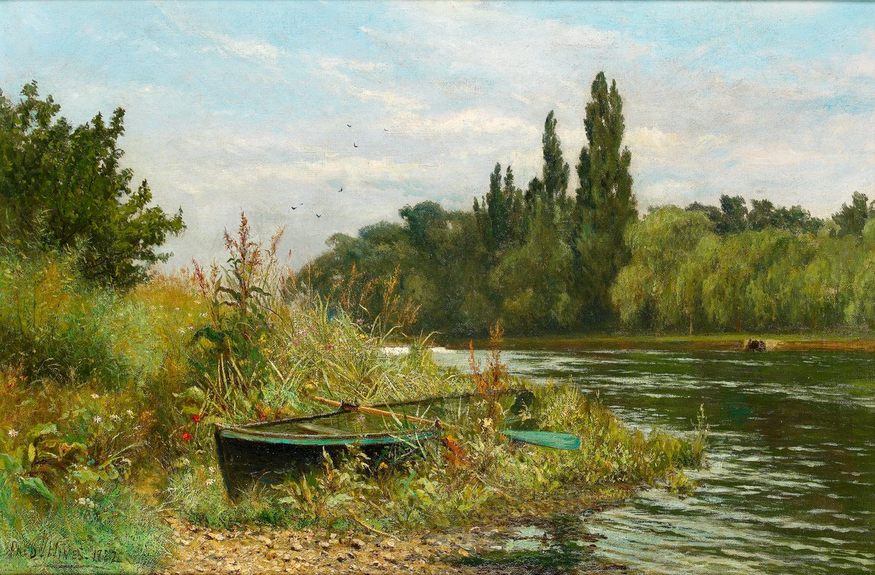 En lugn plats vid Themsen, 1882 av Fred Hines