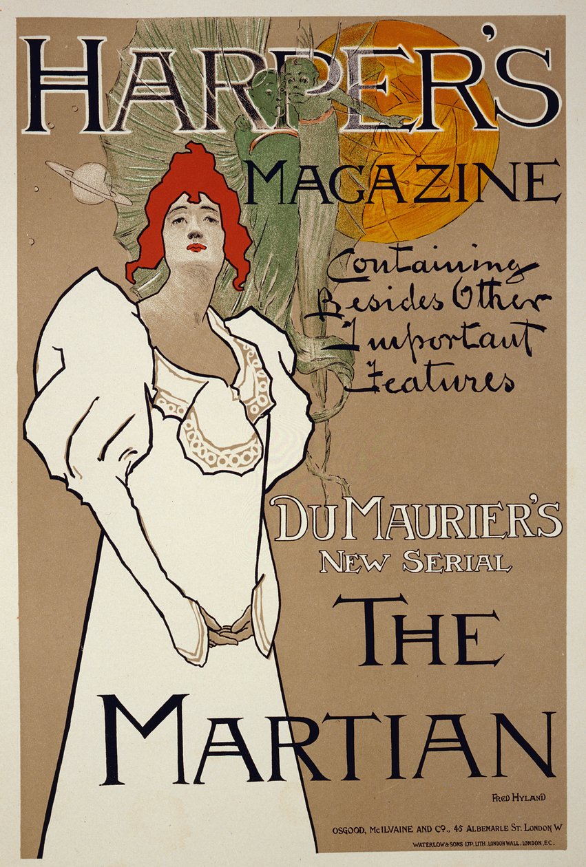 Omslagsillustration för tidningen Harpers med The Martian av DuMaurier, 1898 av Fred Hyland