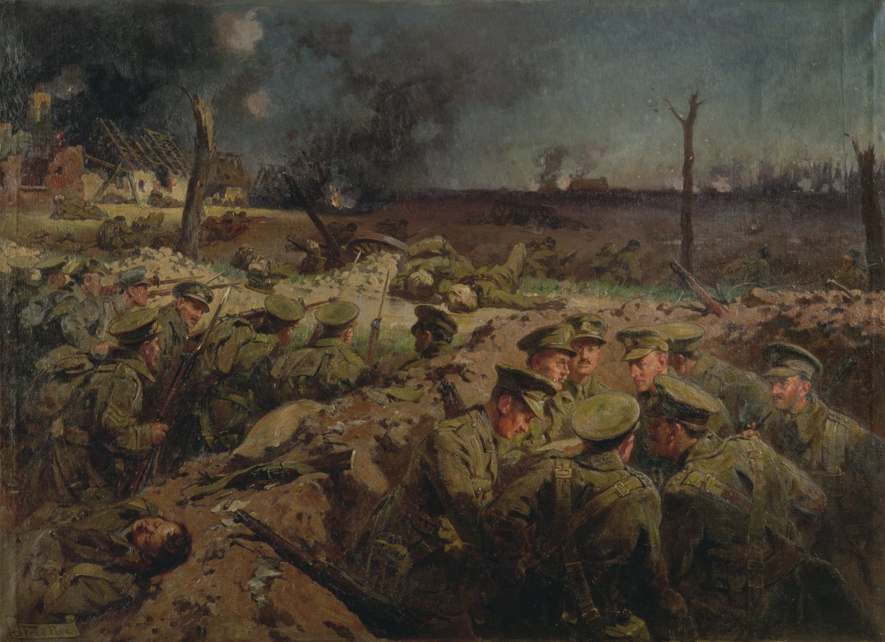 The 4th Suffolks vid Neuve Chapelle den 11 mars 1915 av Fred Roe