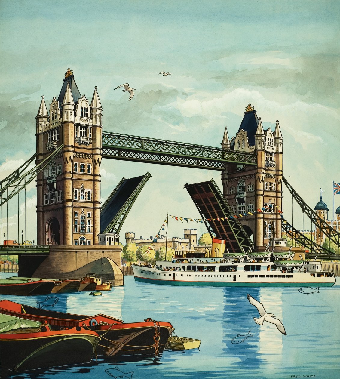 Tower Bridge, med dold fisk av Fred White