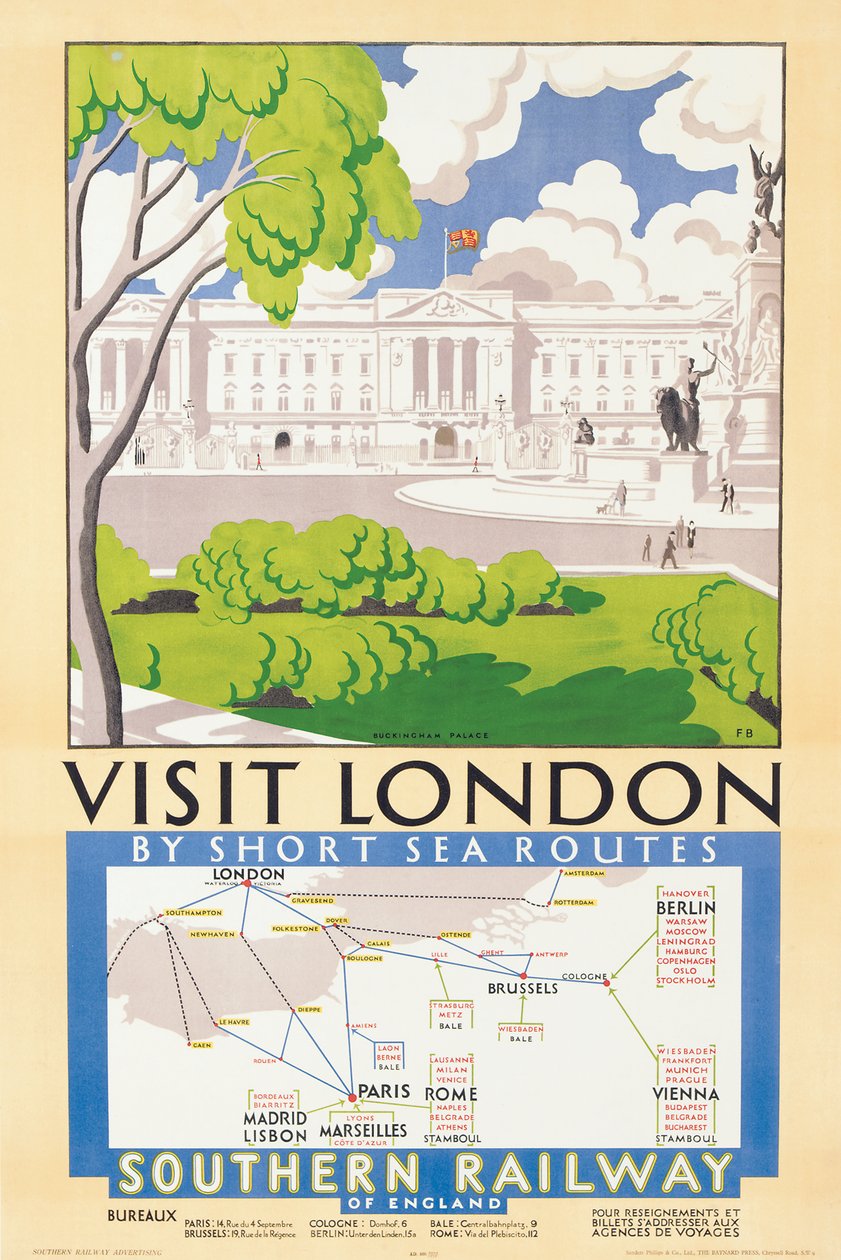 "Visit London", affisch som annonserar Southern Railway av Freda Beard