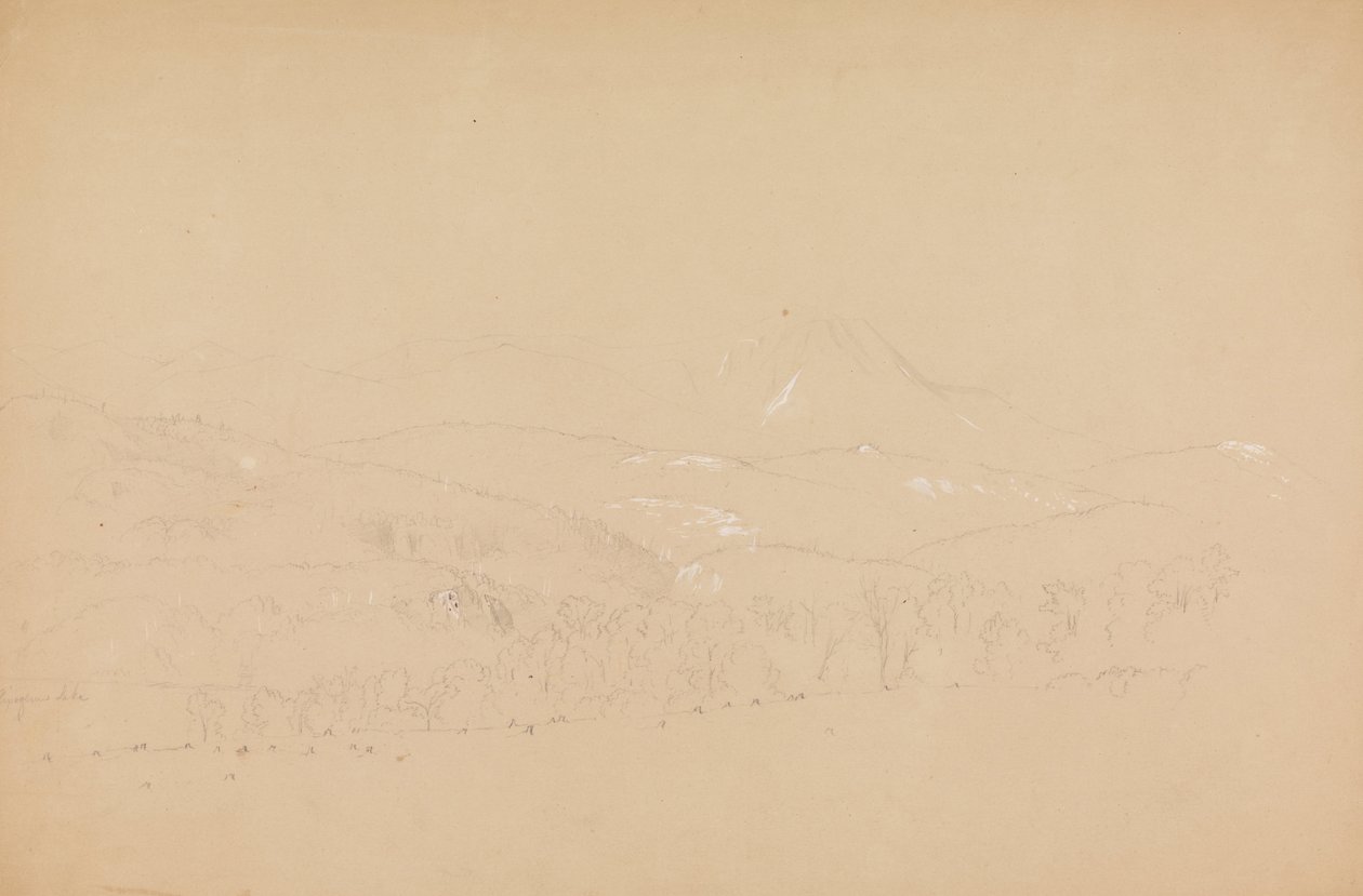 Distansvy av Katahdin som visas från väst av Frederic Edwin Church
