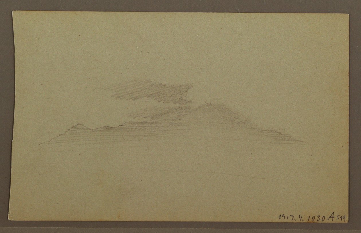 Ritning, bergskedja, moln av Frederic Edwin Church