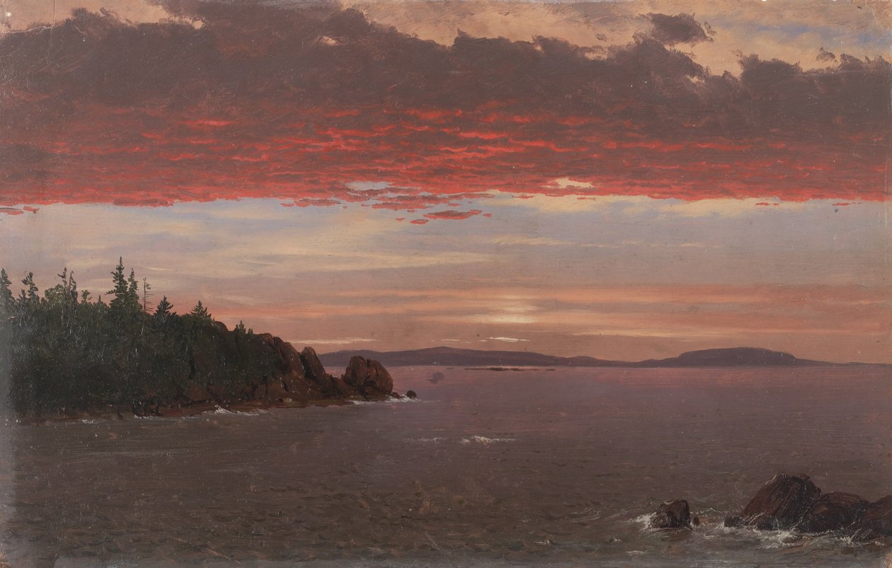 Schoodic halvön från Mount Desert vid soluppgången av Frederic Edwin Church