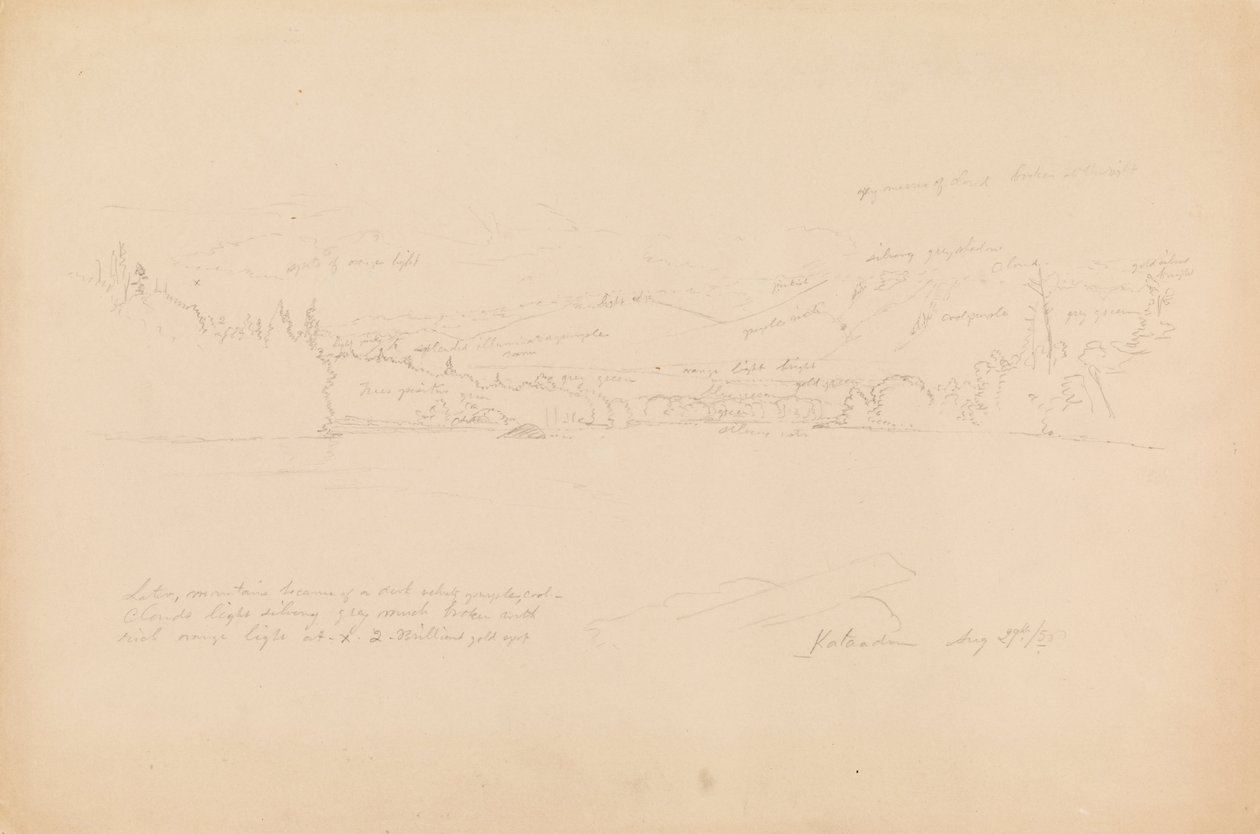 Shore of Lake and Foothills of Mount Katahdin av Frederic Edwin Church