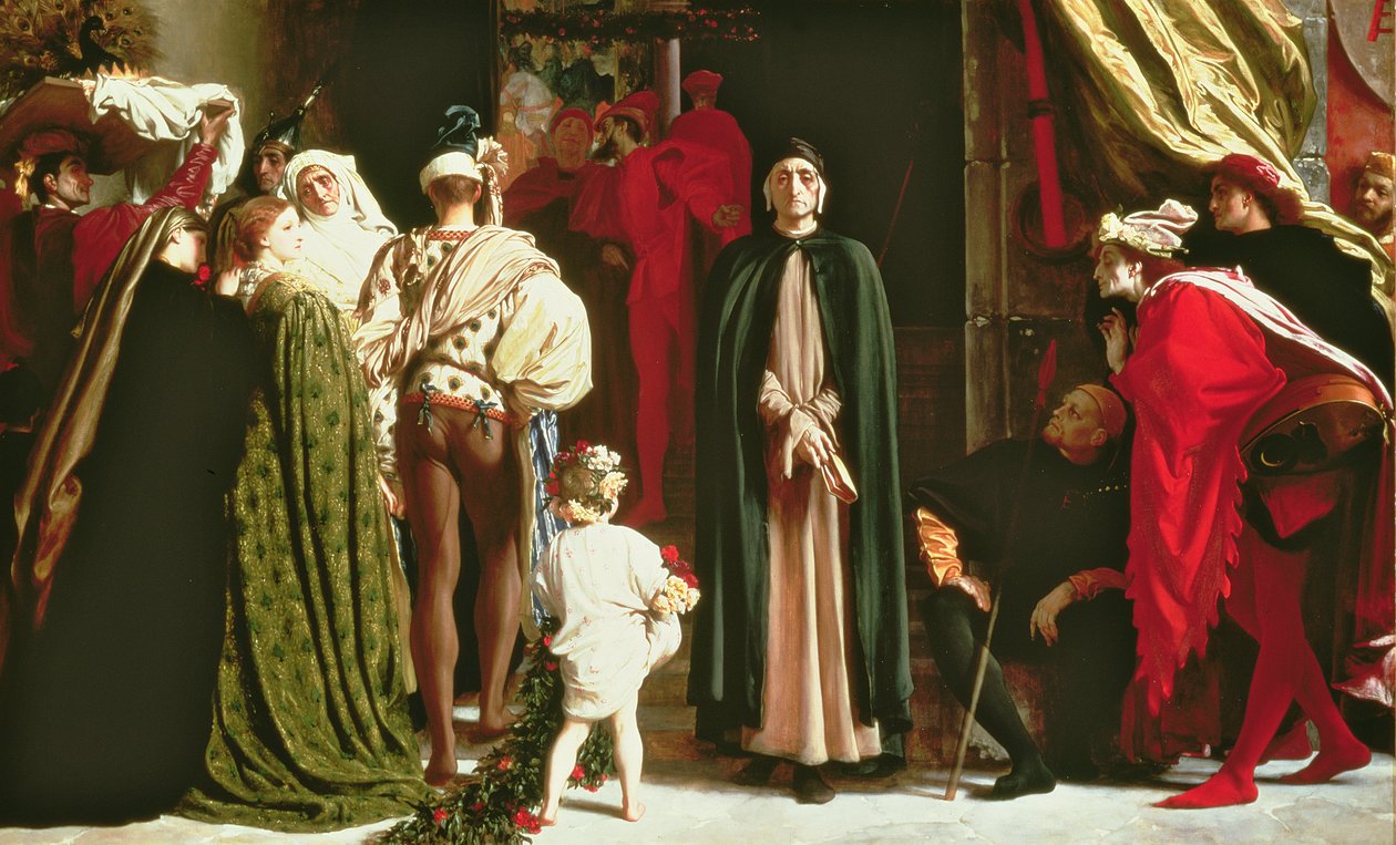 Dante i exil, 1864 av Frederic Leighton