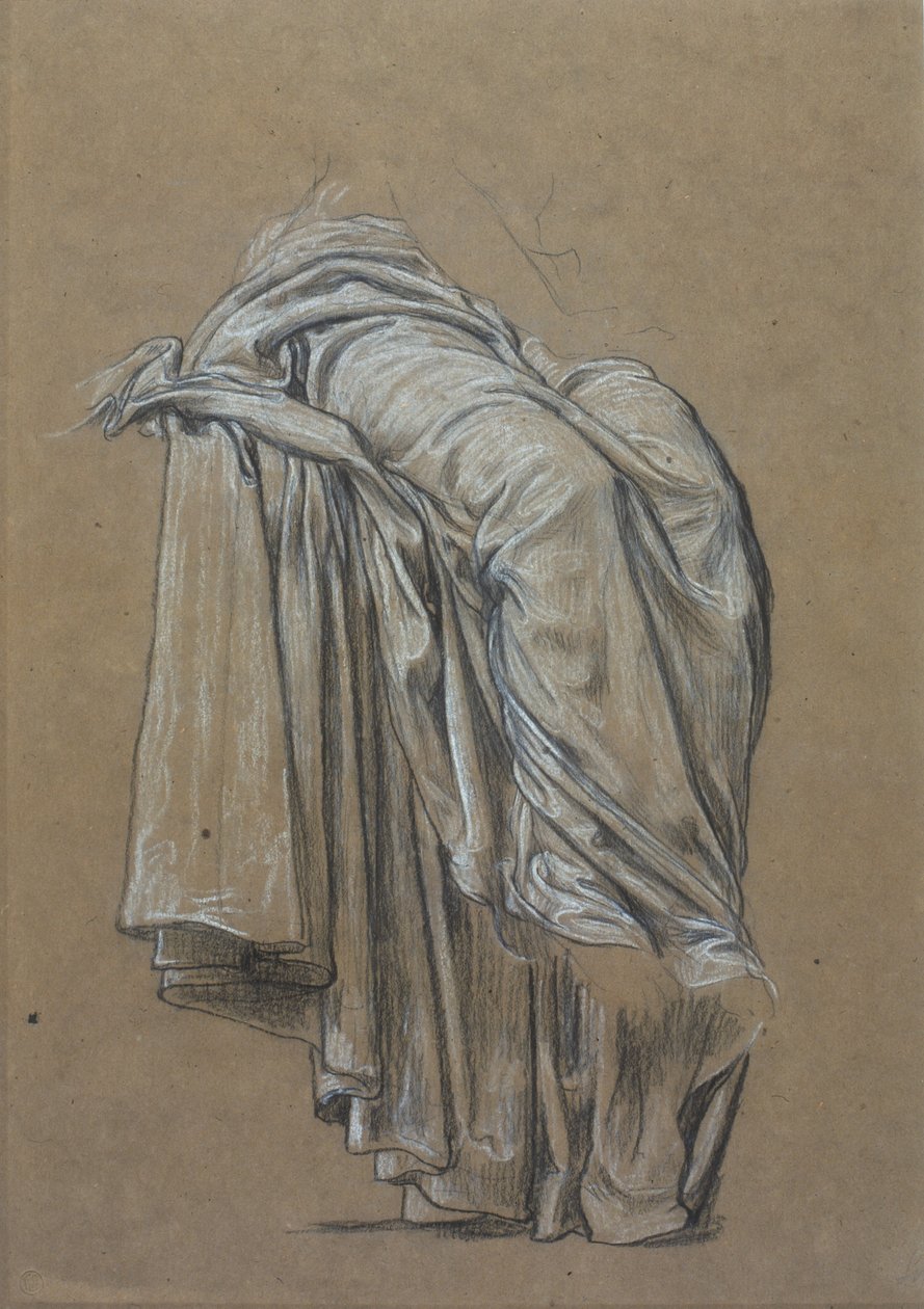 Draperistudie för "Solitude" (krita på papper) av Frederic Leighton