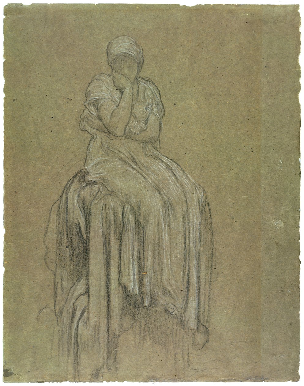 Study for Solitude, c.1890 (krita på papper) av Frederic Leighton