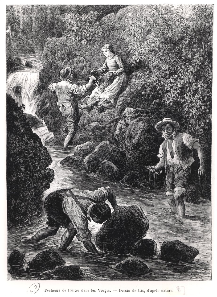 Fiske efter öring i Vogeserna, 1887 av Frederic Theodore Lix