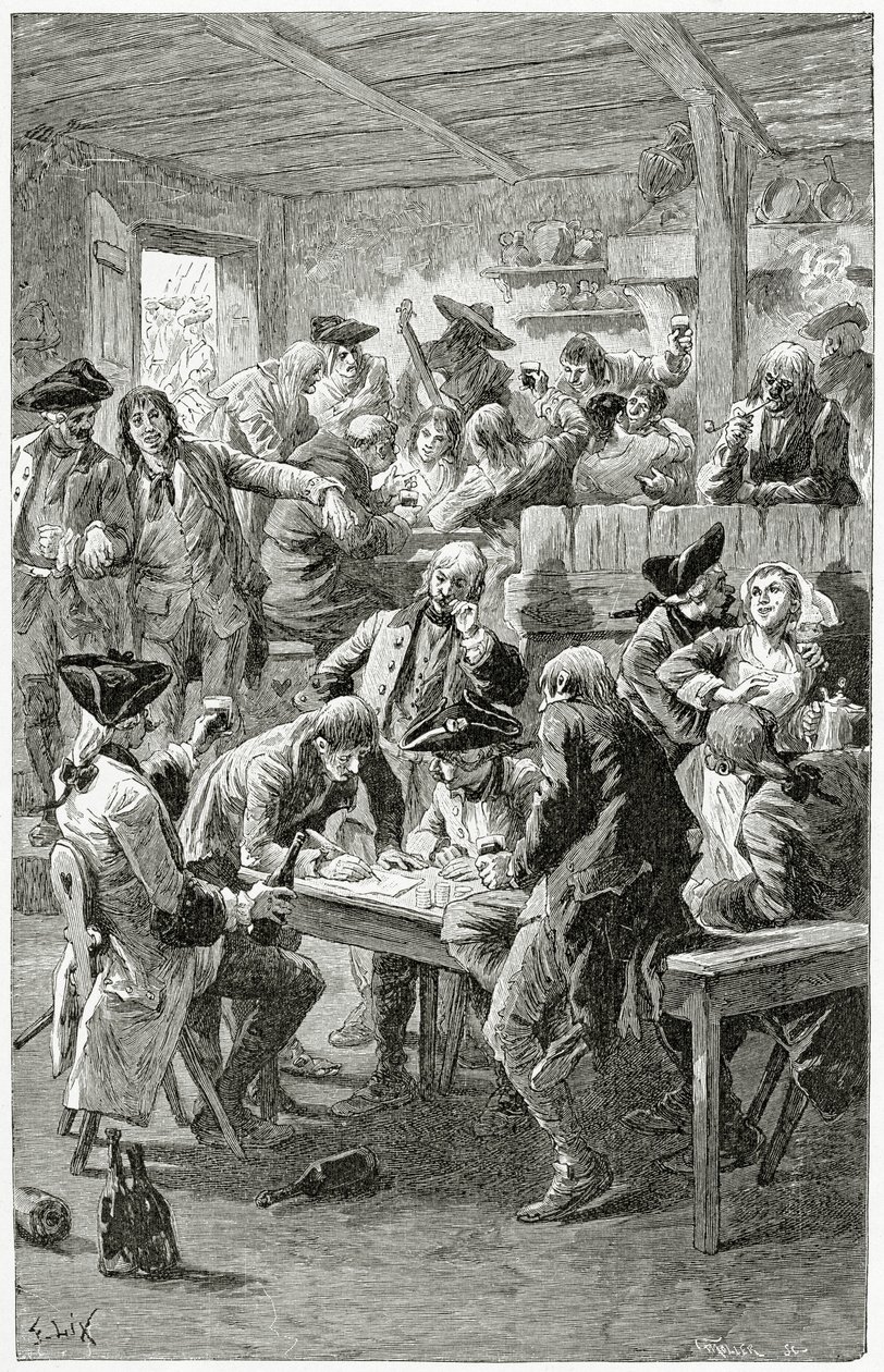 Quai de la Ferraille, 1800-talet (bw gravyr) av Frederic Theodore Lix