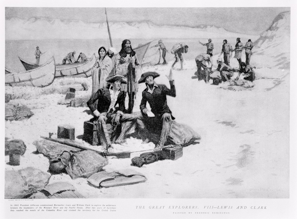 Lewis och Clark vid Columbiaflodens mynning, 1805, från 