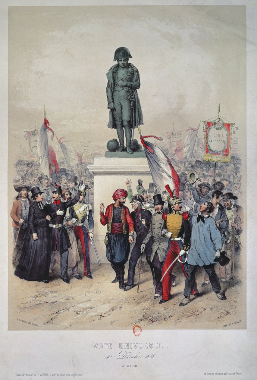 Allmän rösträtt, 10 december 1848, val av Louis Napoleon Bonaparte (1808-73), 1848-49 av Frederic Sorrieu