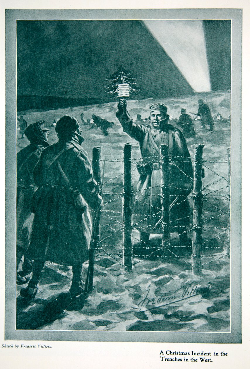 The Christmas Day True of 1914, från "The Year 1915: a Record of Notable Achievements and Events", 1915 av Frederic Villiers