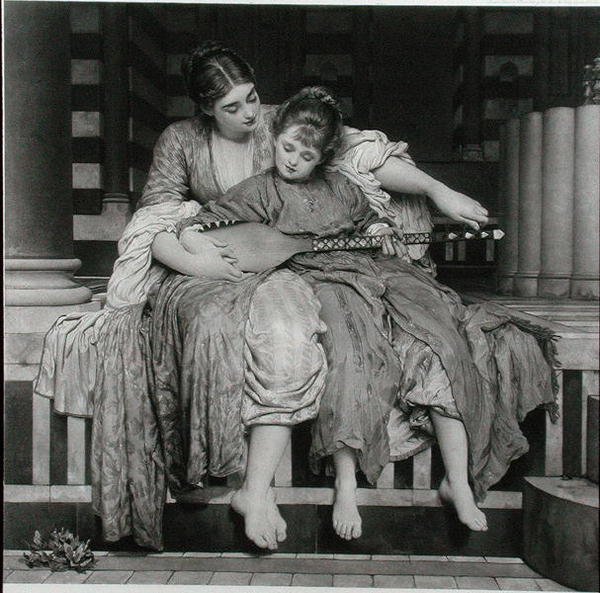 Musiklektionen, utgiven av The Fine Art Society av Frederic (after) Leighton