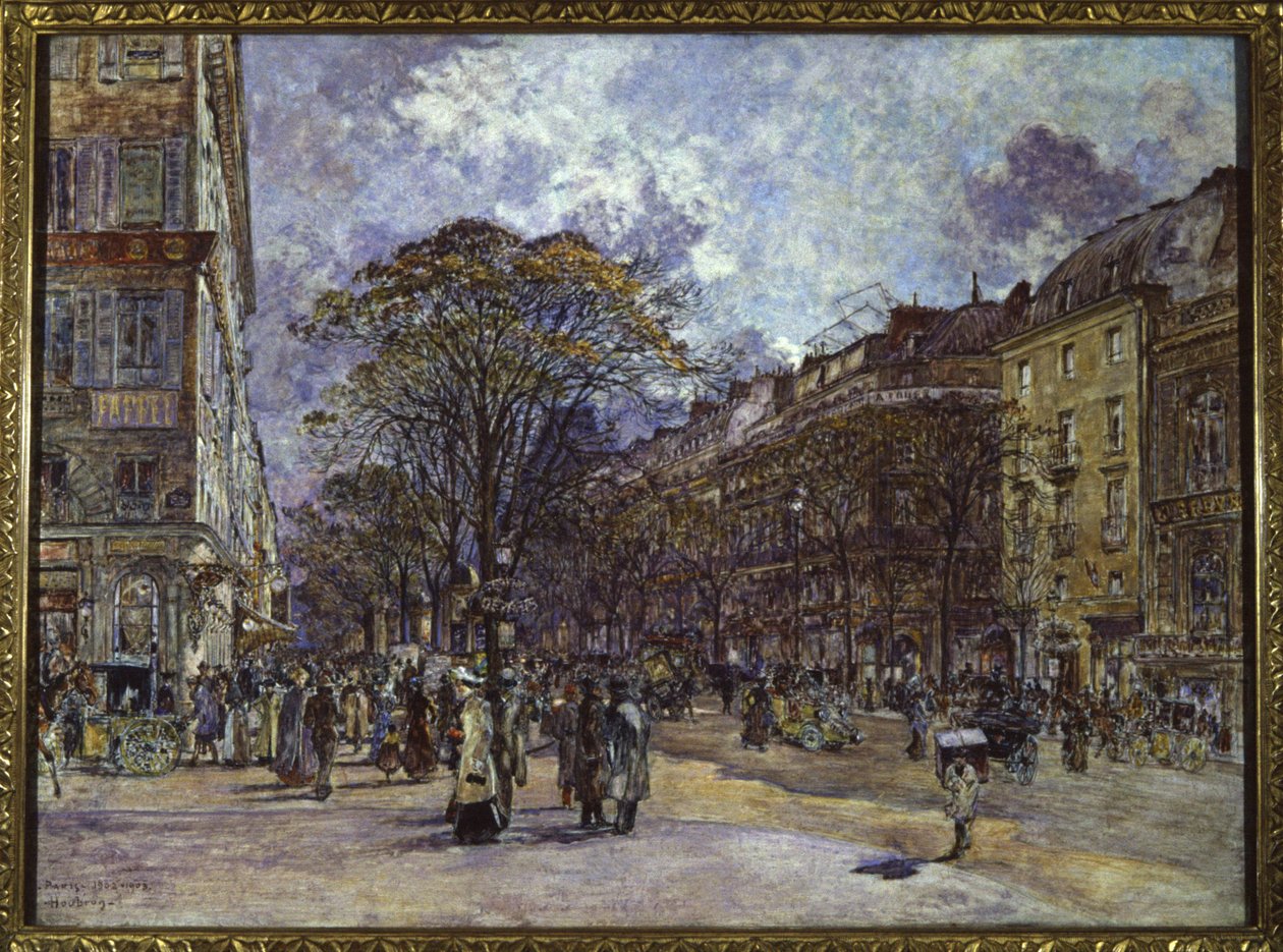 Boulevard des Italians, Paris av Frederic Anatole Houbron
