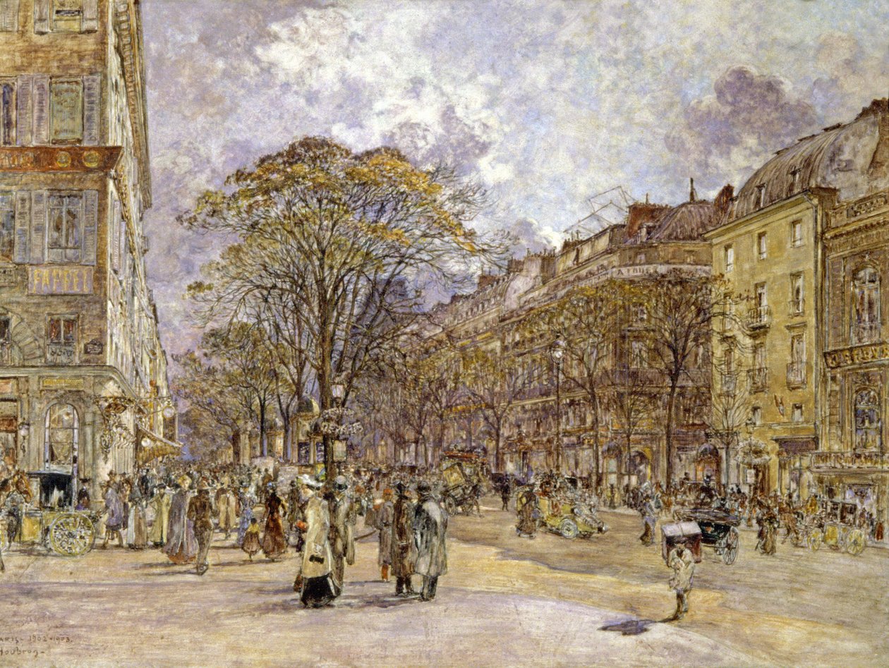 Italienarnas boulevard, Paris av Frederic Anatole Houbron