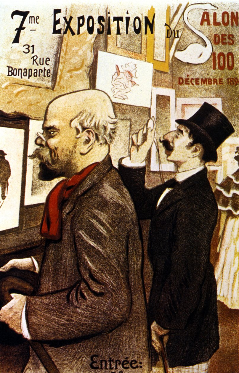 Affisch för den 7:e utställningen av Salon des 100. December 1894. Paul Verlaine. av Frederic Auguste Cazals