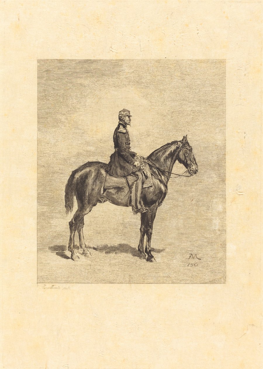 Ryttare av Frederic Auguste La Guillermie after Jean Louis Ernest Meissonier
