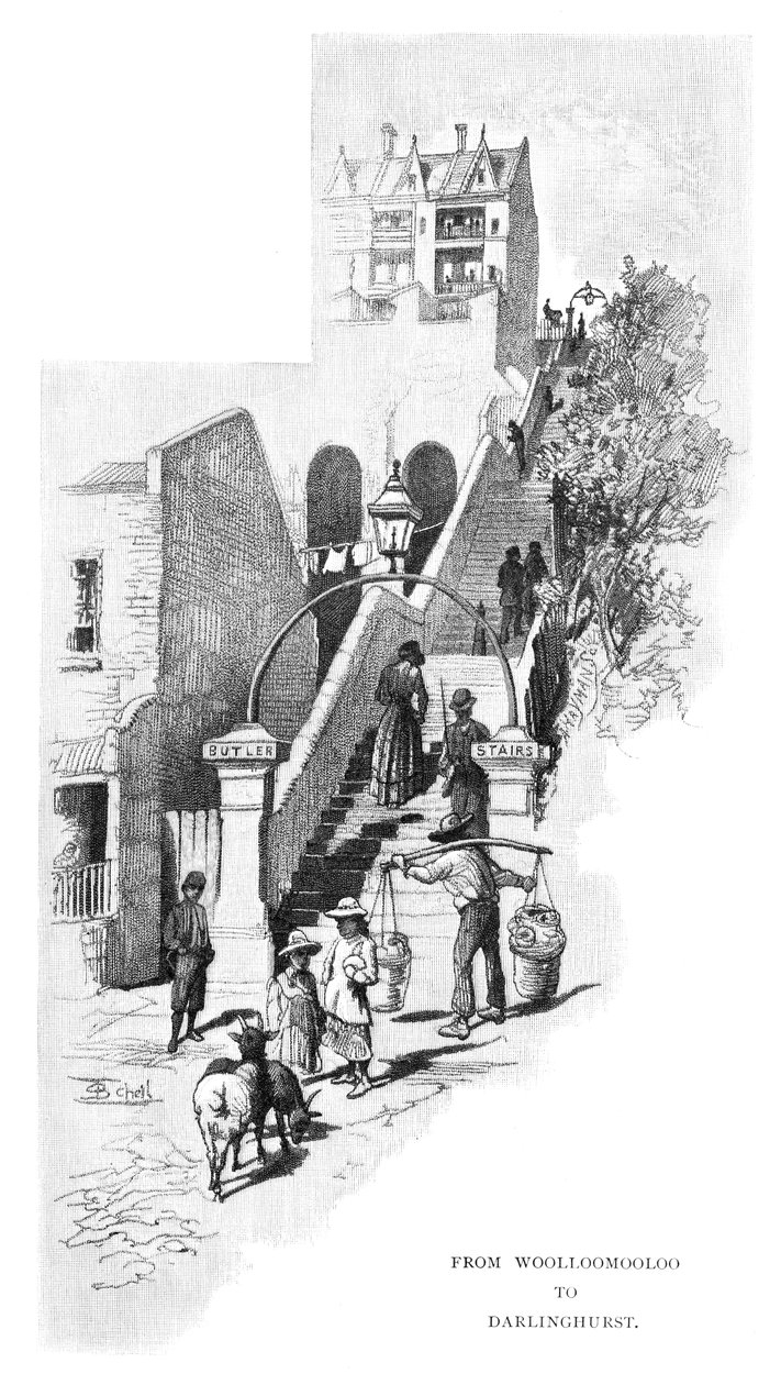 Från Woolloomooloo till Darlinghurst, Sydney, New South Wales, Australien, 1886. av Frederic B. Schell
