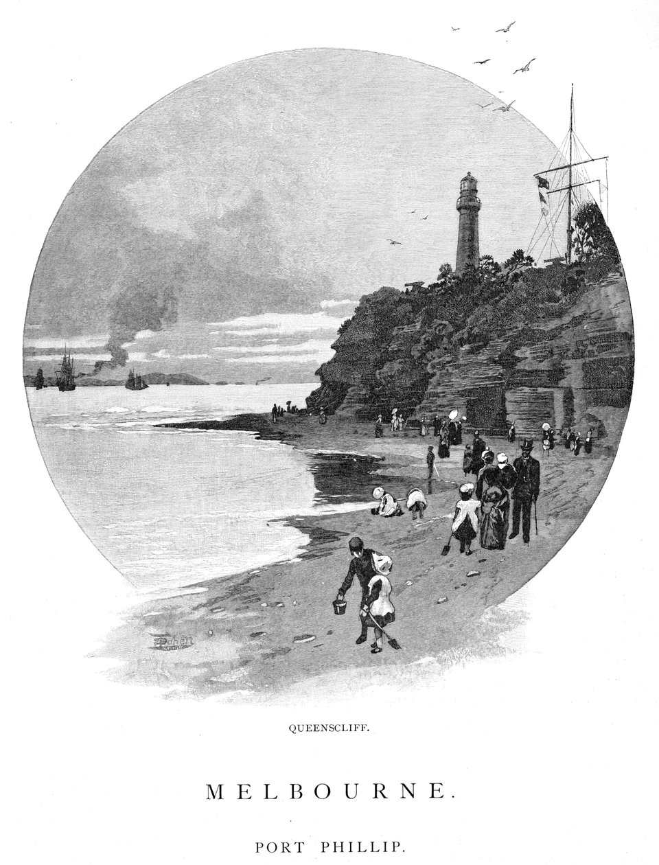 Queenscliff, Port Phillip, Victoria, Australien, 1886. av Frederic B. Schell