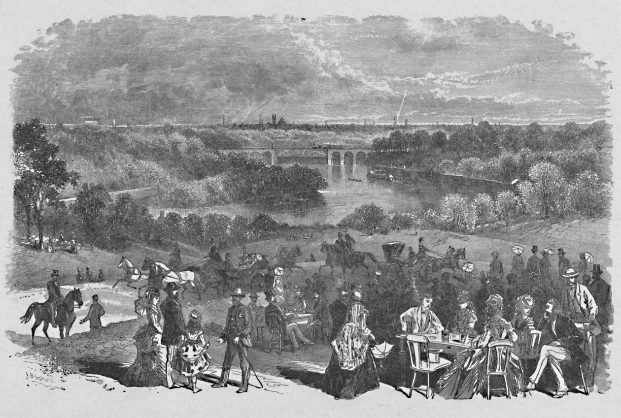 Utsikt från Belmont Mansion, Fairmount Park, 1883 av Frederic B. Schell