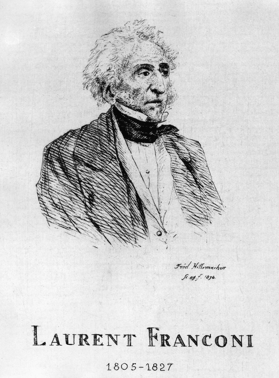 Cirkus: Eau forte av Frédéric Hillemacher, porträtt av Laurent Franconi (1805-1827) - i "The Franconi Circus"". av Frederic Desire Hillemacher