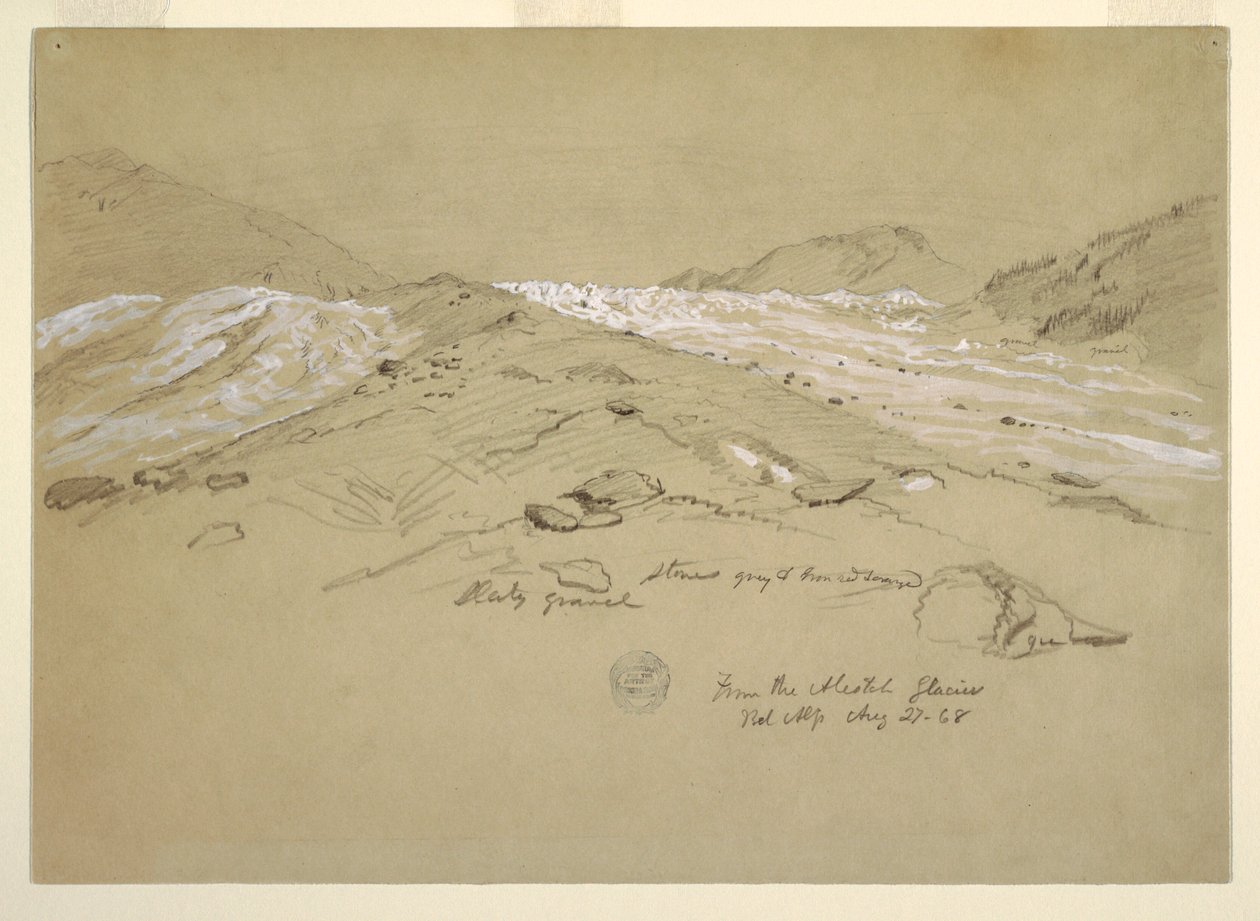 Aletschglaciären, Bernalperna, Schweiz av Frederic Edwin Church