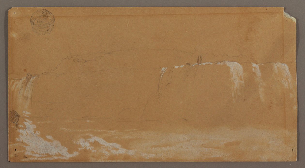 American Falls, Goat Island och en del av Horseshoe Falls, sett från Niagaraflodens kanadensiska strand av Frederic Edwin Church