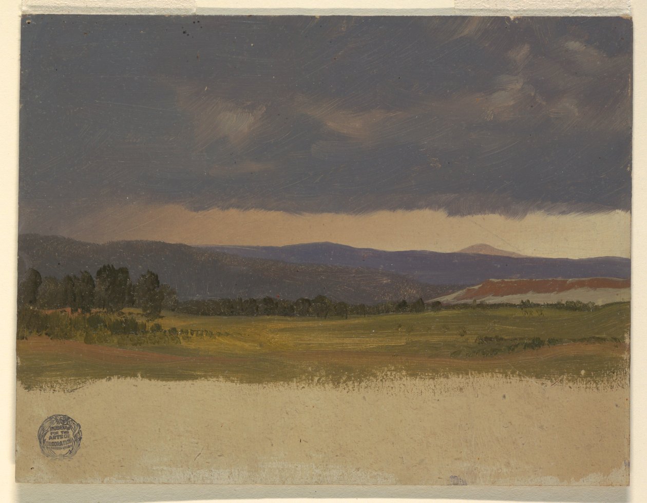 Blue Hill under låga moln av Frederic Edwin Church