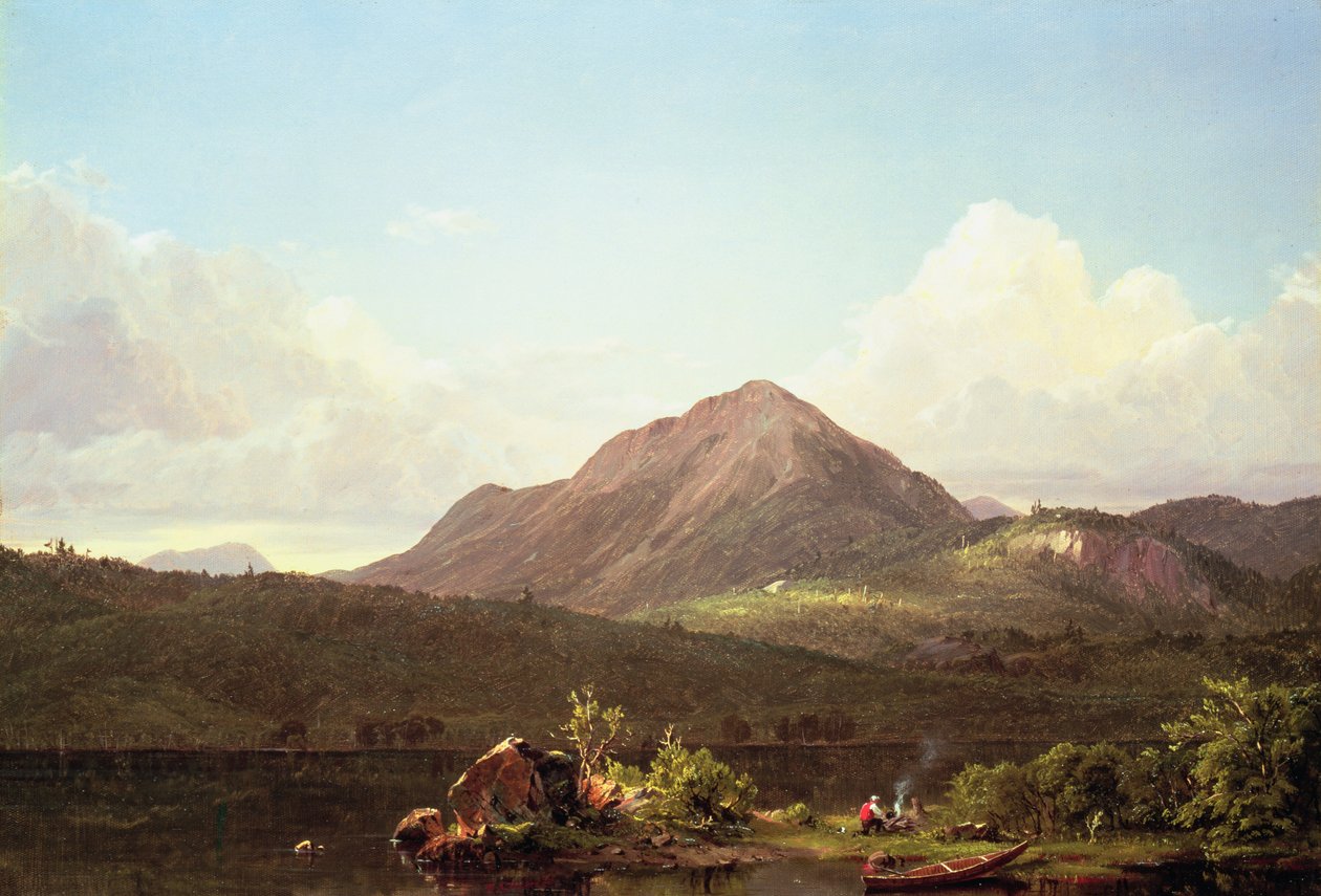 Lägereld i Maine Wilderness av Frederic Edwin Church
