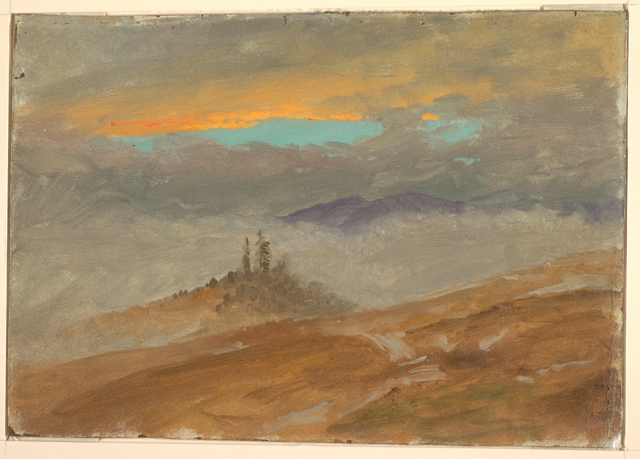 Molnstudie, ovanför vinterlandskap av Frederic Edwin Church