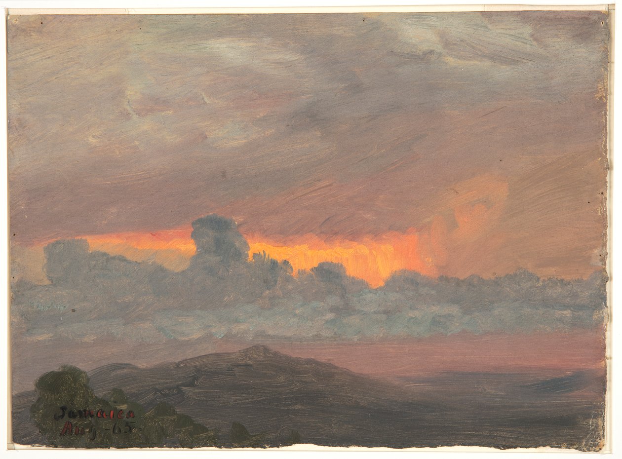 Molnig solnedgång, Jamaica av Frederic Edwin Church