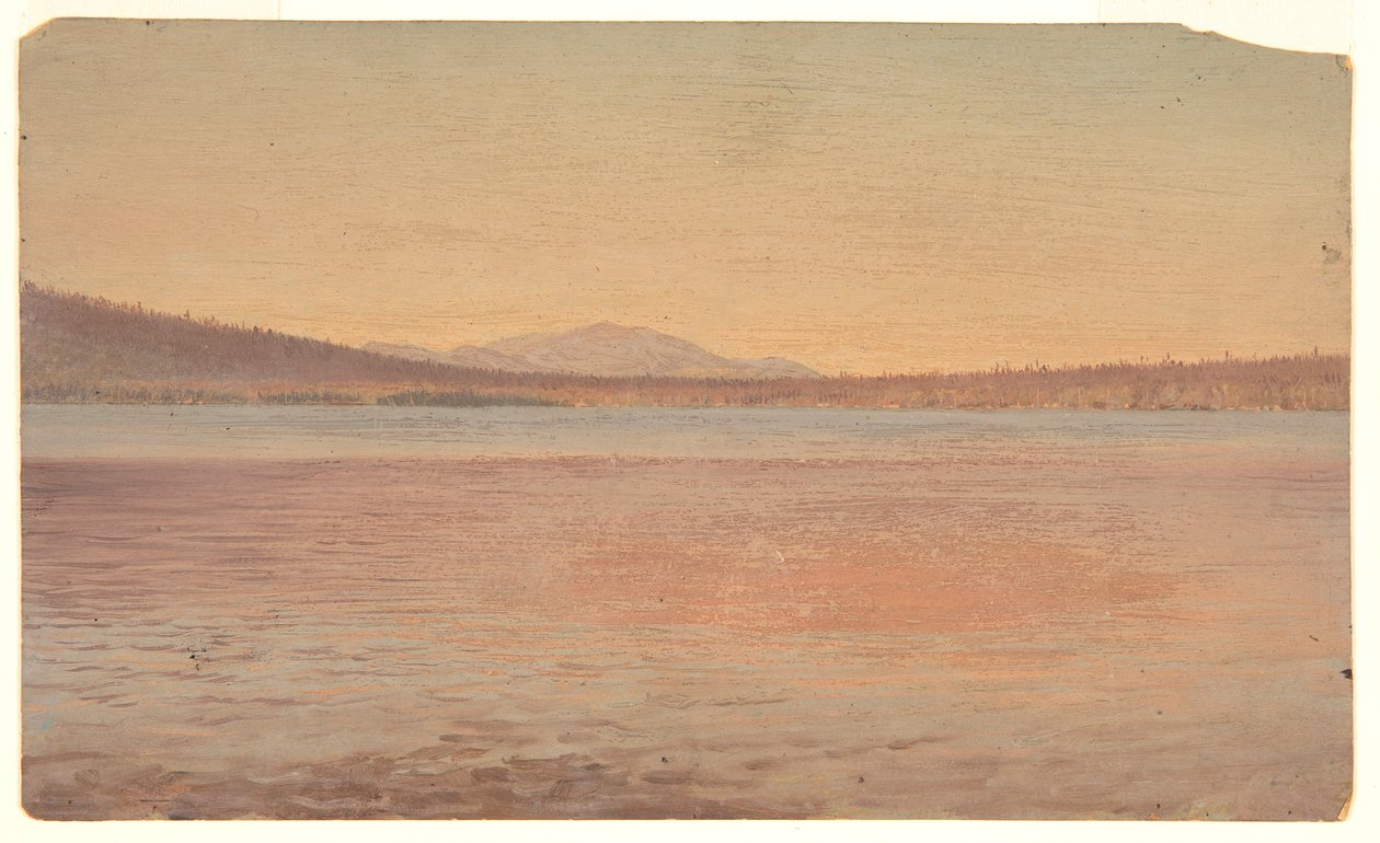 Avlägsen vy av Mounts Katahdin och Traveler Visas från Lake Millinocket av Frederic Edwin Church