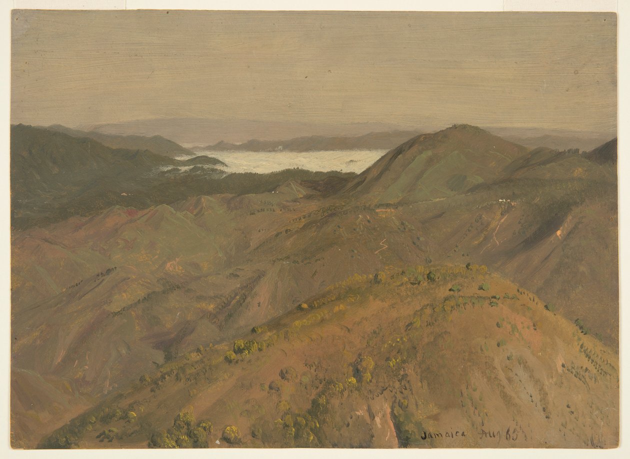 Avlägsen utsikt över kullar, Jamaica, Västindien av Frederic Edwin Church