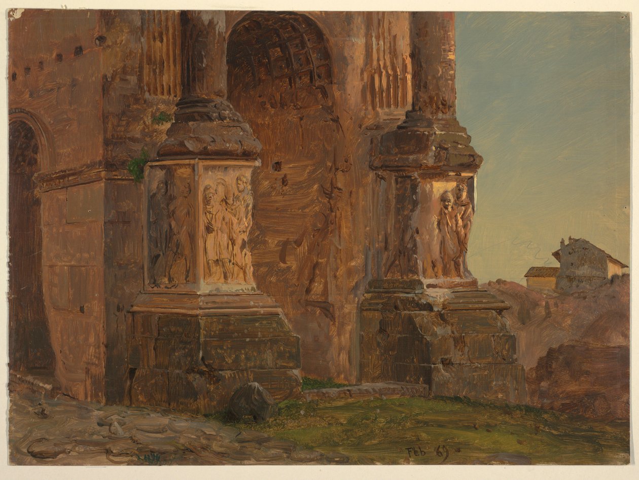 Ritning, Septimius Severus båge, Rom, februari 1869 av Frederic Edwin Church