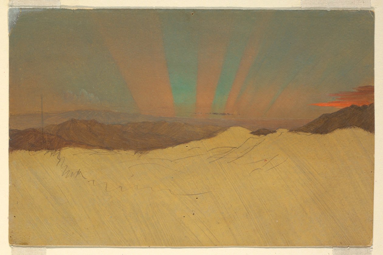 Teckning, Aurora Borealis, 1860-70 av Frederic Edwin Church