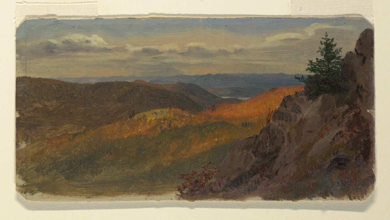 Teckning, Höstlandskap i New England, 1865 av Frederic Edwin Church