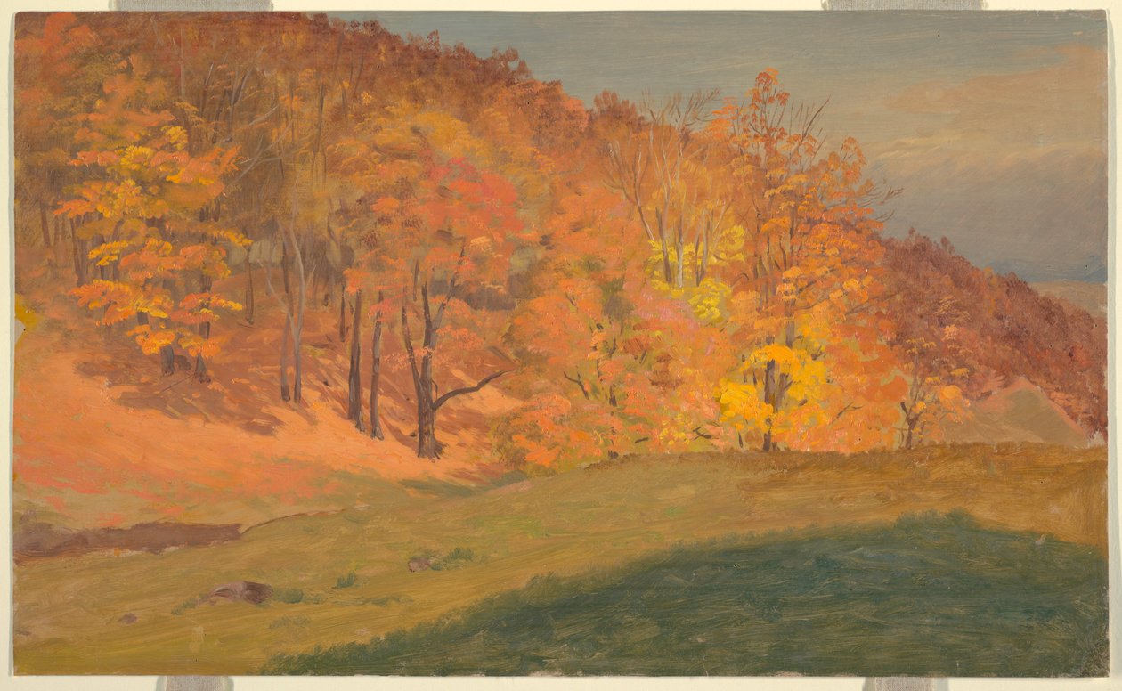 Teckning, Höstskog, ca 1870 av Frederic Edwin Church
