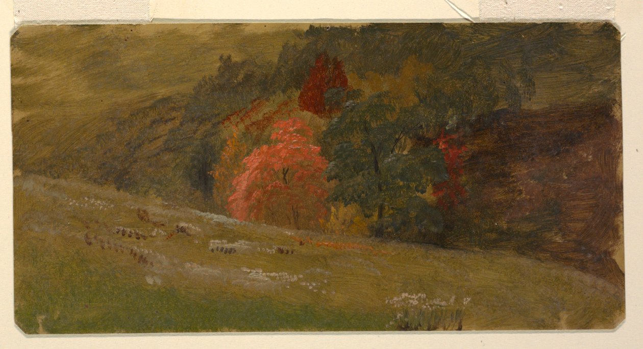 Teckning, Höstlandskap, ca 1865 av Frederic Edwin Church